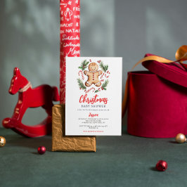 Invitación Navidades de la cookie de Gingerbread Baby Shower