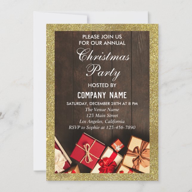 Invitación Navidades de la empresa festiva Fiestas regalos Pu (Anverso)