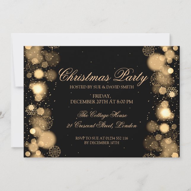 Invitación Navidades de la empresa Fiesta de vacaciones Dorad (Anverso)