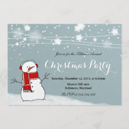 Invitación Navidades de la escarcha roja de hombre de nieve m
