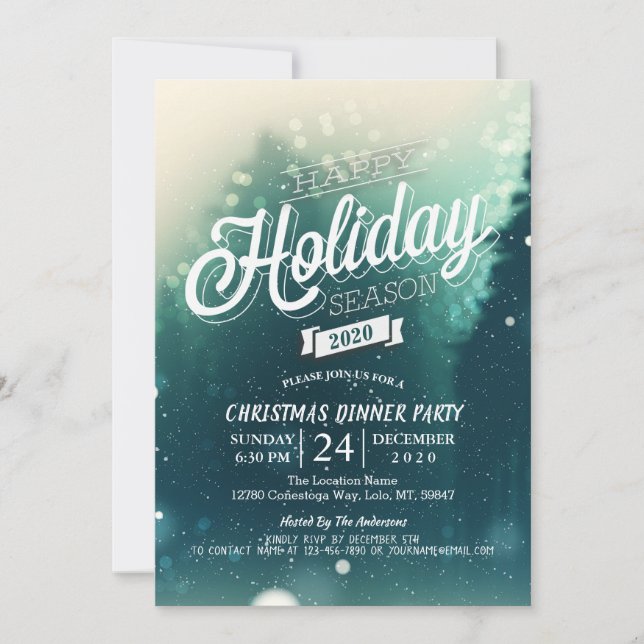 Invitación Navidades de la escena de la nieve de invierno Fie (Anverso)