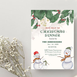 Invitación Navidades de la familia Cute Snowmen