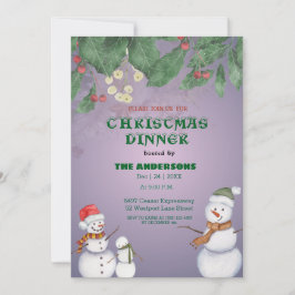 Invitación Navidades de la familia Cute Snowmen