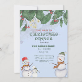 Invitación Navidades de la familia Cute Snowmen