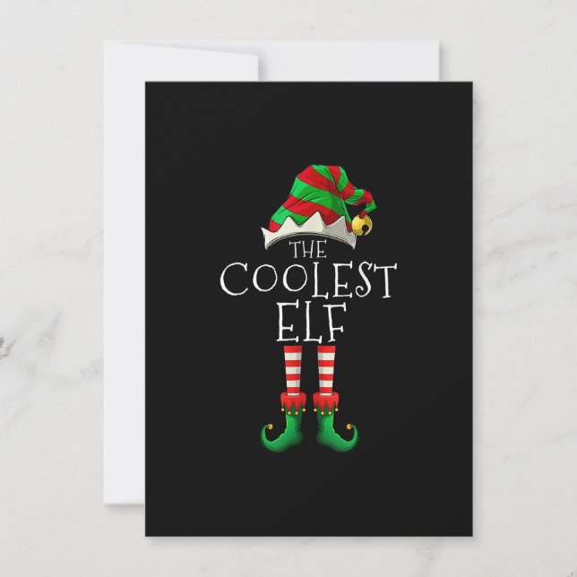 Invitación Navidades de la familia Elf más Coolest que coinci (Anverso)