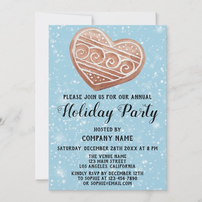 Invitación Navidades de la fiesta de vacaciones de la compañí (Anverso)