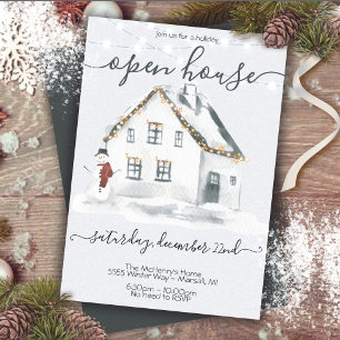 Invitación Navidades de la granja White Snow Fiesta de la cas