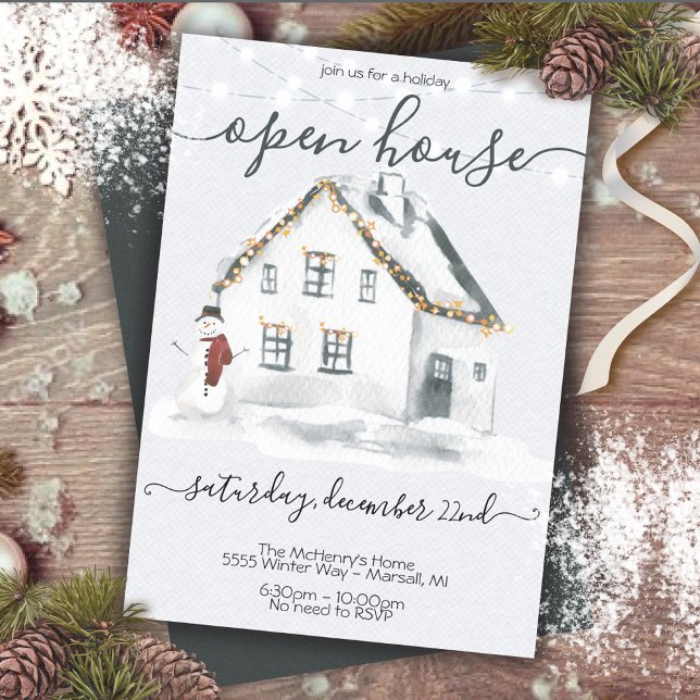 Invitación Navidades de la granja White Snow Fiesta de la cas (Subido por el creador)