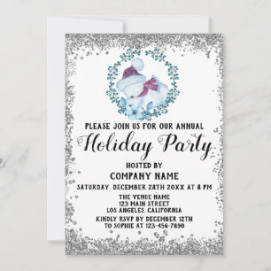 Invitación Navidades de la guirnalda azul Fiesta de vacacione