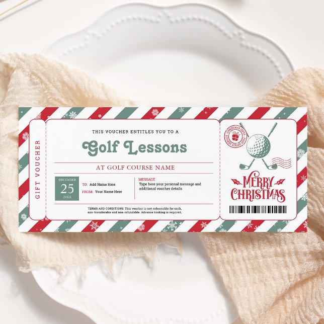 Invitación Navidades de la lección de golf Gift Voucher (Subido por el creador)