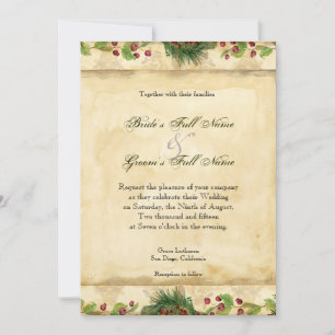 Invitación Navidades de la naturaleza Magnolia Wreath en Pine
