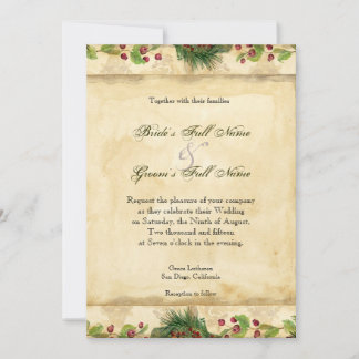 Invitación Navidades de la naturaleza Magnolia Wreath en Pine
