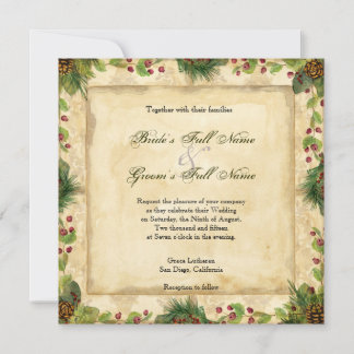 Invitación Navidades de la naturaleza Magnolia Wreath en Pine