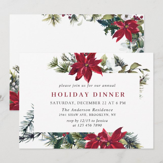 Invitación Navidades de la Noche Festividad de la Nochebuena  (Anverso / Reverso)