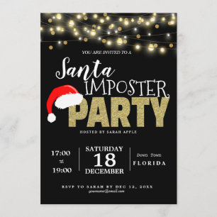 Invitación Navidades de la oficina de Santa Impostor vestidos