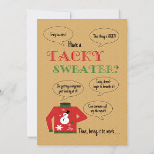 Invitación Navidades de la oficina de Tacky Sweater Fiesta