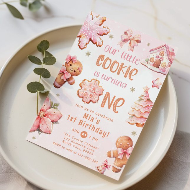 Invitación Navidades de la Pequeña Cookie 1 cumpleaños (Subido por el creador)