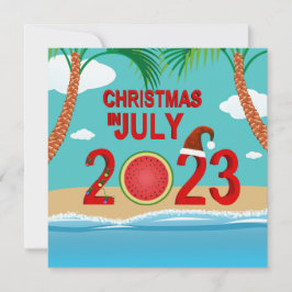 Invitación Navidades de la playa Watermelon en julio de 2023