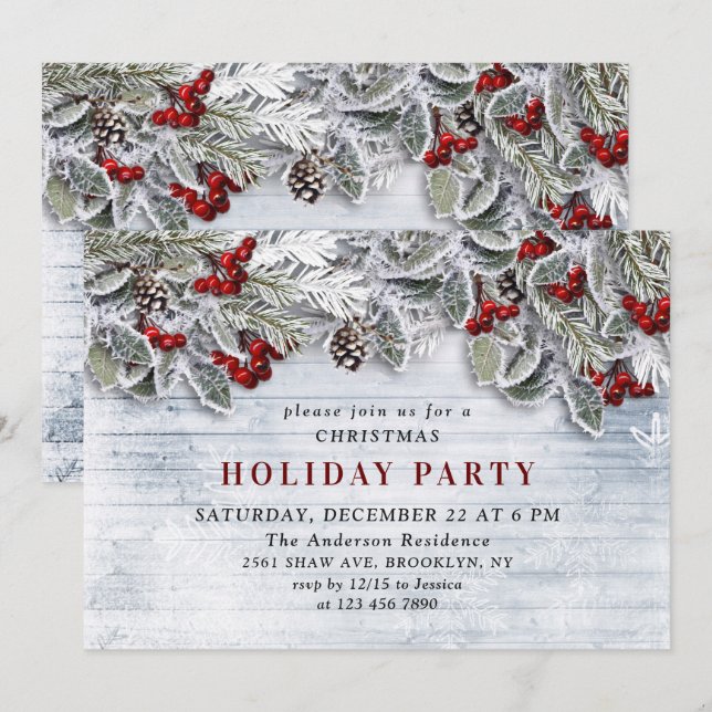 Invitación Navidades de la sucursal de la filial de los pinos (Anverso / Reverso)