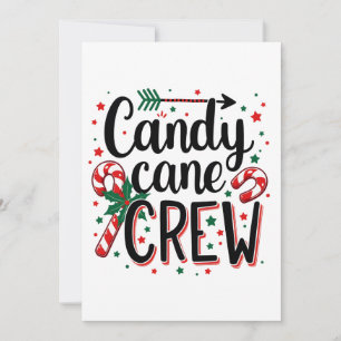 Invitación Navidades de la tripulación de caña de caramelos r