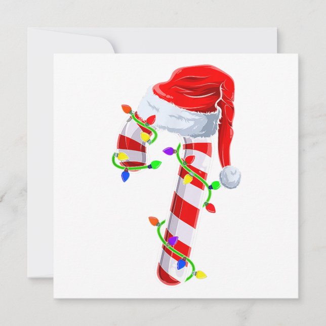 Invitación Navidades de la tripulación de Candy Cane alumbran (Anverso)