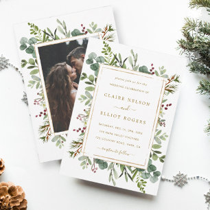 Invitación Navidades de la vegetación botánica Boda de oro