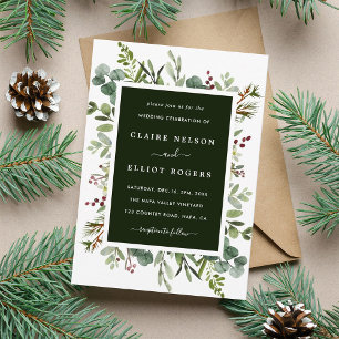 Invitación Navidades de la vegetación botánica Boda Verde de