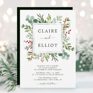 Invitación Navidades de la vegetación botánica Boda Verde de 