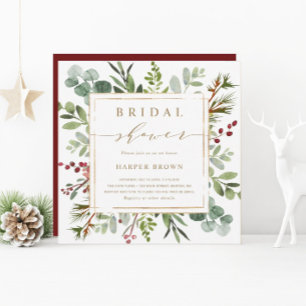 Invitación Navidades de la vegetación botánica Bridal Shower