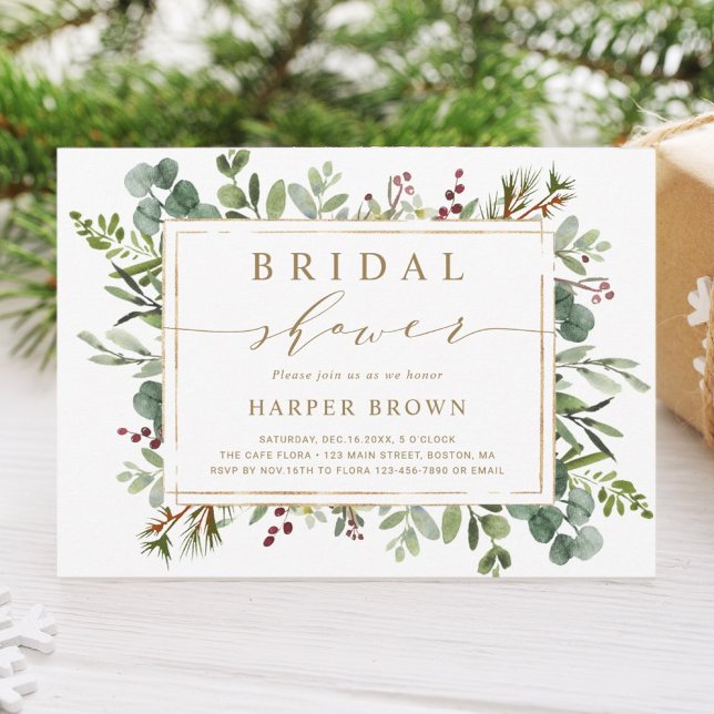 Invitación Navidades de la vegetación botánica ducha de novia (Subido por el creador)