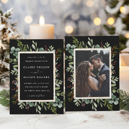 Invitación Navidades de la vegetación botánica foto de Boda n