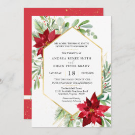 Invitación Navidades de la vegetación de acuarela botánica Bo