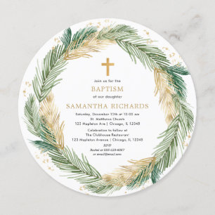 Invitación Navidades de la vegetación oro Relieve metalizado 