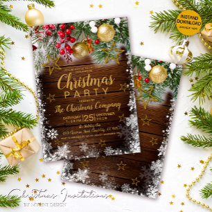 Invitación Navidades de las estrellas de Baubles Berries en o