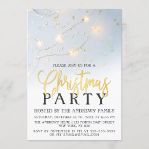 Invitación Navidades de las luces brillantes de Confetti, est