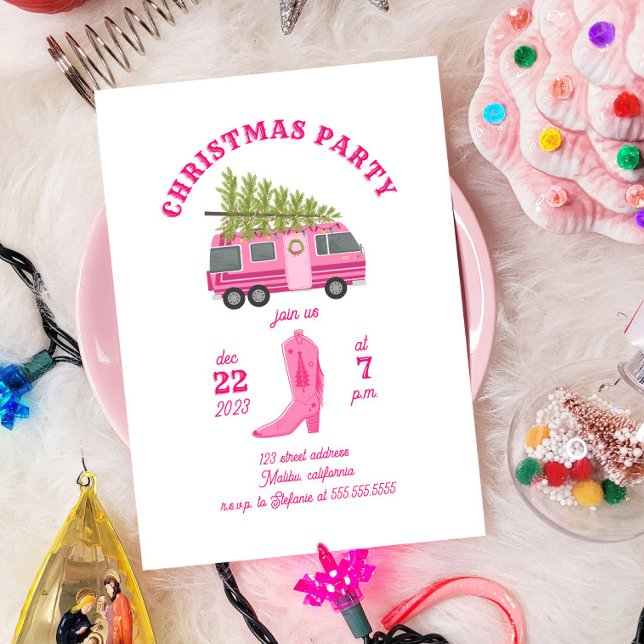 Invitación Navidades de las vacas costeras Fiesta RV Camper P (Subido por el creador)