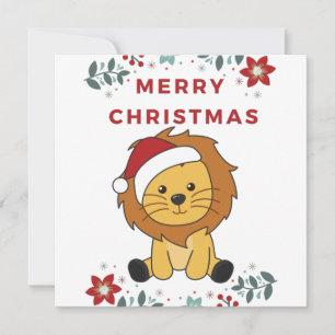 Invitación Navidades de leones niegan a los animales de invie