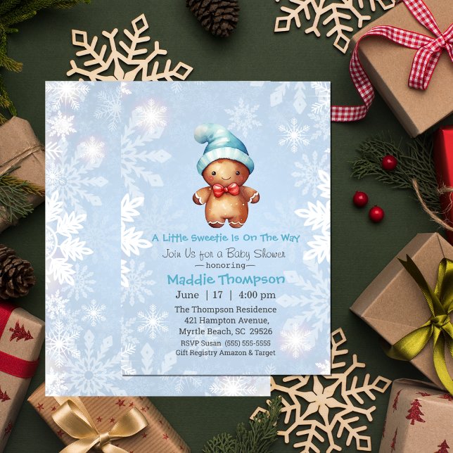 Invitación Navidades de Little Sweetie Gingerbread Baby Showe (Subido por el creador)
