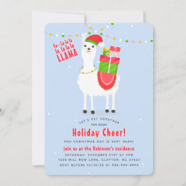 Invitación Navidades de Llama festiva