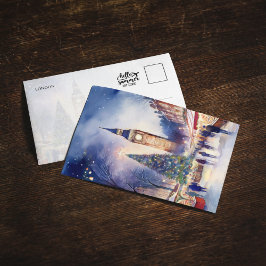 Invitación Navidades de Londres Big Ben Watercolor