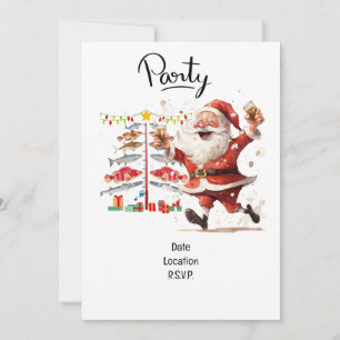 Invitación Navidades de los amantes de la pesca con Santa Cla