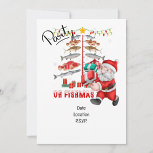 Invitación Navidades de los amantes de la pesca con Santa Cla