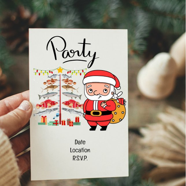 Invitación Navidades de los amantes de la pesca con Santa Cla (Subido por el creador)