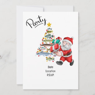 Invitación Navidades de los amantes de la pesca con Santa Cla