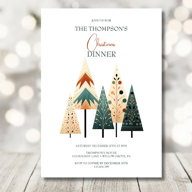 Invitación Navidades de los árboles de boho navidades (Subido por el creador)