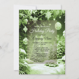 Invitación Navidades de los árboles verdes sacuden la invitac
