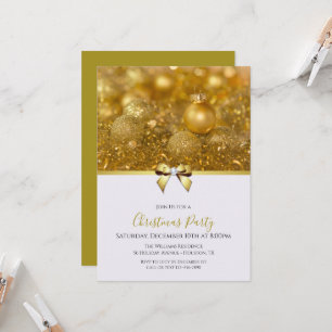 Invitación Navidades de los Baubles & Angel Hair, Ribbon y Je