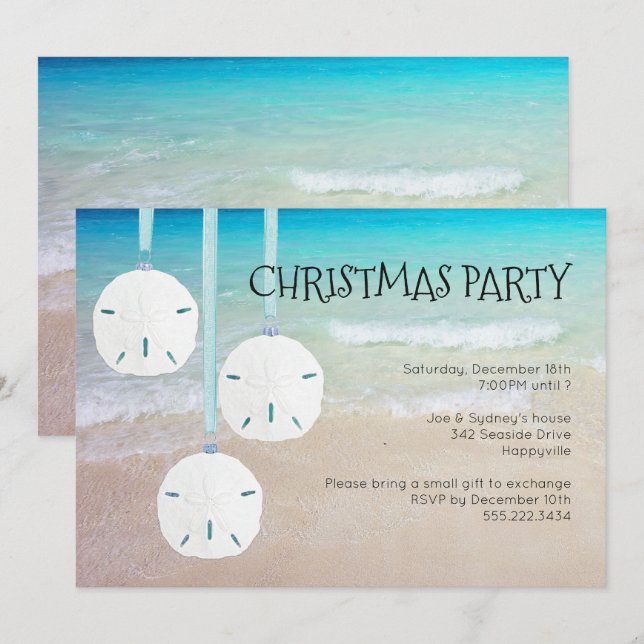 Invitación Navidades de los Ornamentos de la Arena Fiesta Bea (Anverso / Reverso)