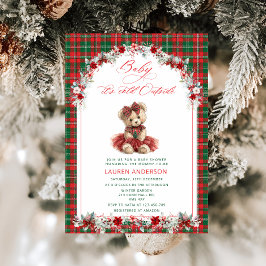 Invitación Navidades de lujo Teddy Bear Baby Shower