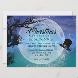Invitación Navidades de luna llena de Gorra de invierno en Wi